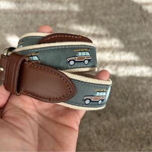 J. Crew Blue Belt with Brown Leather Details Sz 30